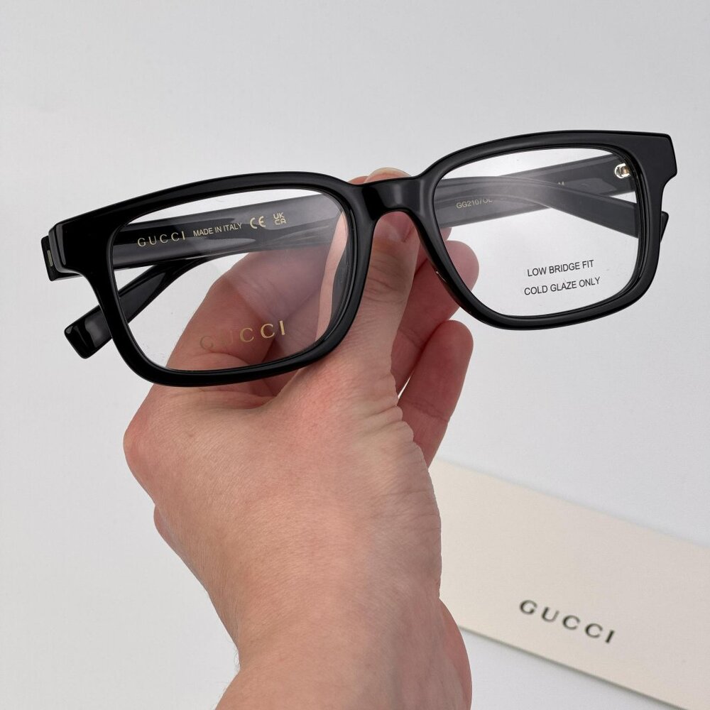 Gucci GG2107OL 001 Unisex Eyeglasses – Black Rectangle